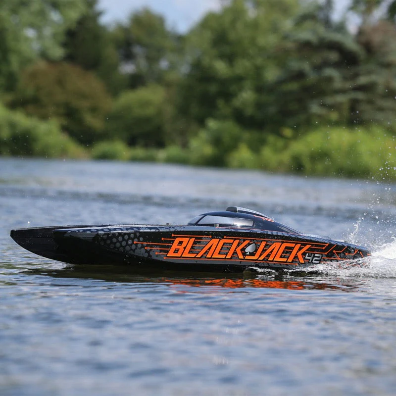 Pro Boat Blackjack 42 inch 8S Brushless RC Catamaran (Black/Orange) PRB08043T1 - Image 16