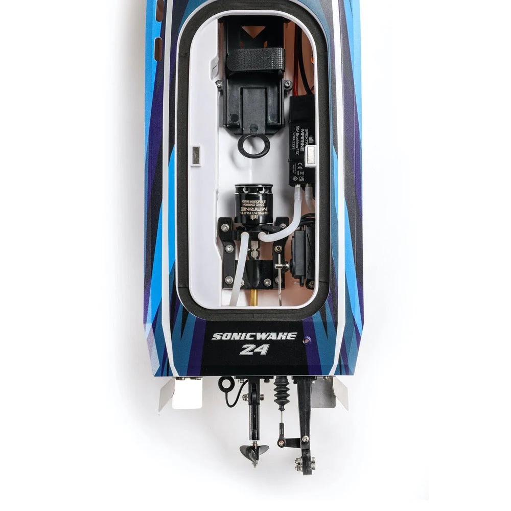 Pro Boat PRB-1992T2 Sonicwake 24inch Self-Righting Brushless Deep-V Boat RTR Blue - Image 13