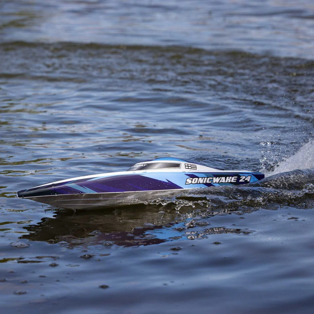 Pro Boat PRB-1992T2 Sonicwake 24inch Self-Righting Brushless Deep-V Boat RTR Blue - Image 17