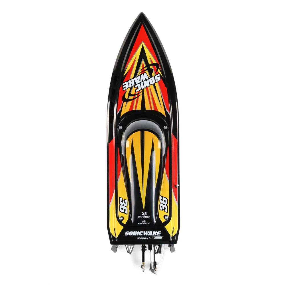 Pro Boat PRB08032V2T1 Sonicwake V2 36inch Self-Righting Brushless Deep-V RTR RC Boat Black - Image 13