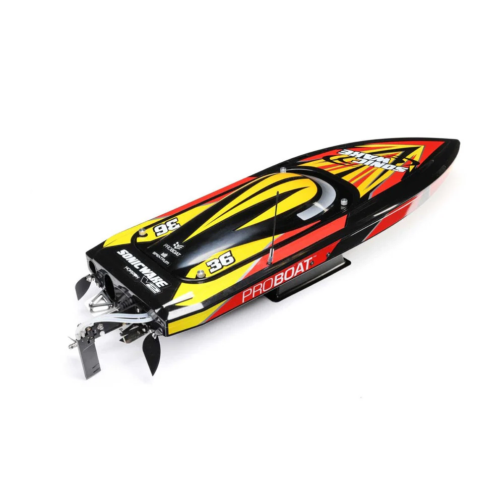 Pro Boat PRB08032V2T1 Sonicwake V2 36inch Self-Righting Brushless Deep-V RTR RC Boat Black - Image 6