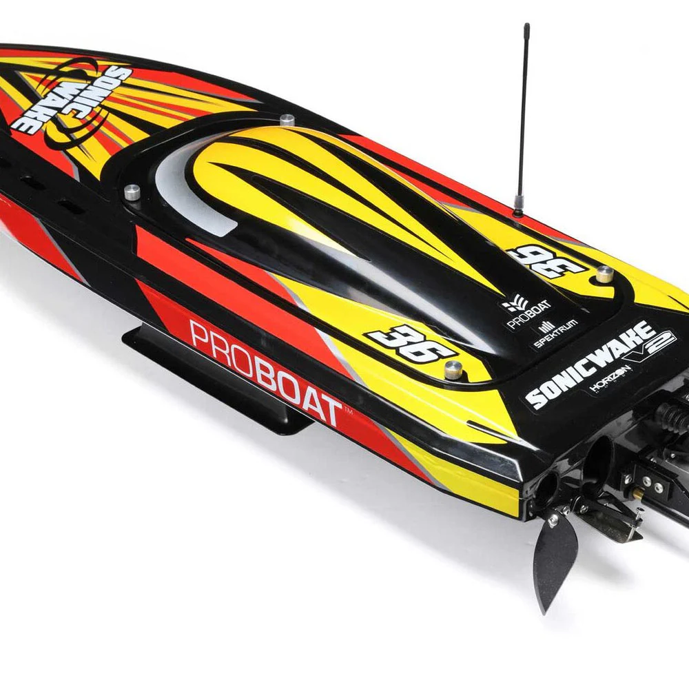 Pro Boat PRB08032V2T1 Sonicwake V2 36inch Self-Righting Brushless Deep-V RTR RC Boat Black - Image 7