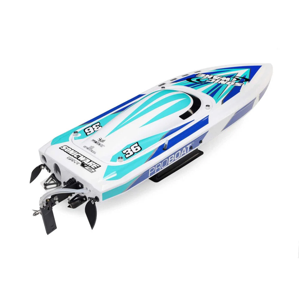 Pro Boat PRB08032V2T2 Sonicwake V2 36inch Self-Righting Brushless Deep-V RTR RC Boat White - Image 3
