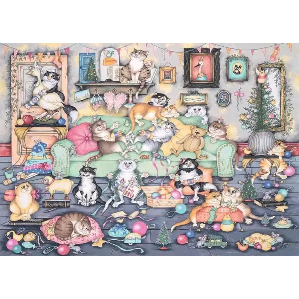 Ravensburger 01244-3 Crazy Cats Christmas Crackers 1000pc Jigsaw Puzzle - Image 2