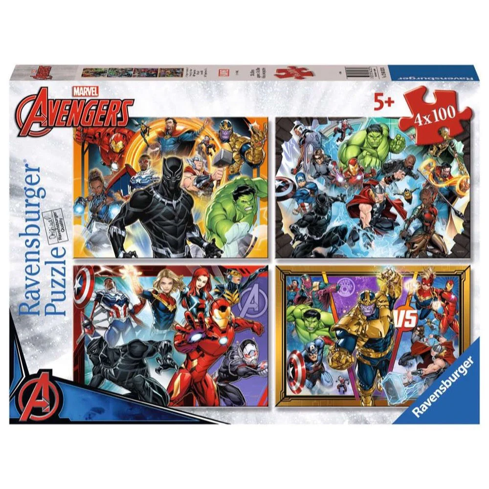 Ravensburger 04033-0 Disney Marvel Avengers Bumper Pack 4x100pc Jigsaw Puzzle