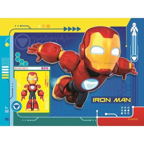 Ravensburger 04190-0 Iron Man & His Awesome Friends 4 In a Box 12, 16, 20 & 24pc Jigsaw Puzzle - Image 2