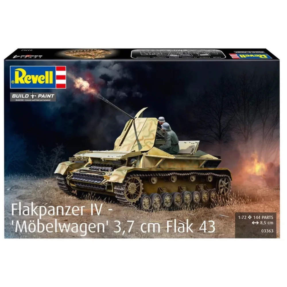Revell 03363 1/72 Flakpanzer IV Möbelwagen 3,7cm Flak 43 - Image 3