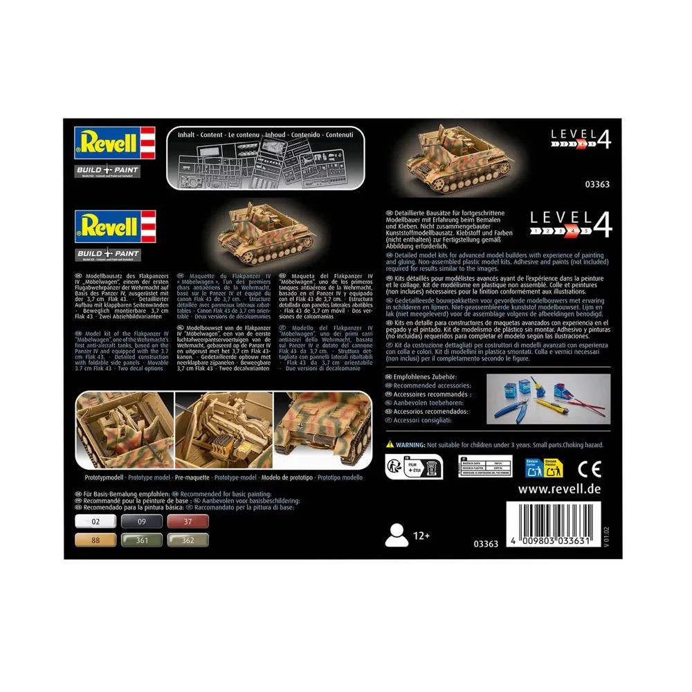 Revell 03363 1/72 Flakpanzer IV Möbelwagen 3,7cm Flak 43 - Image 6