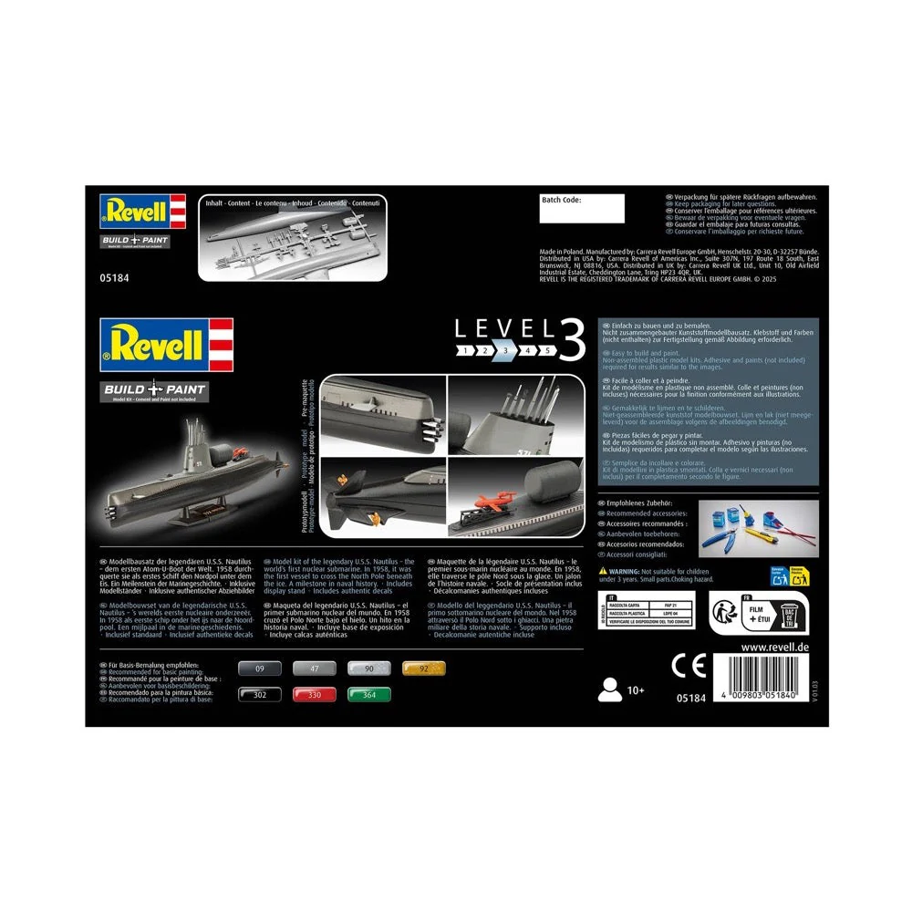Revell 065184 1/350 U.S.S. Nautilus Model Set - Image 8