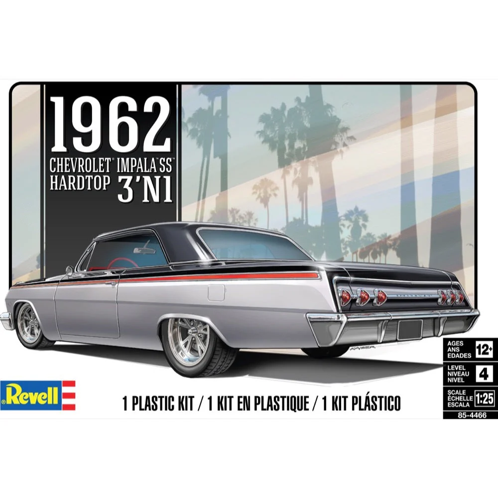 Revell 14466 1/25 62 Chevy Impala Hard Top Platic Model Kit
