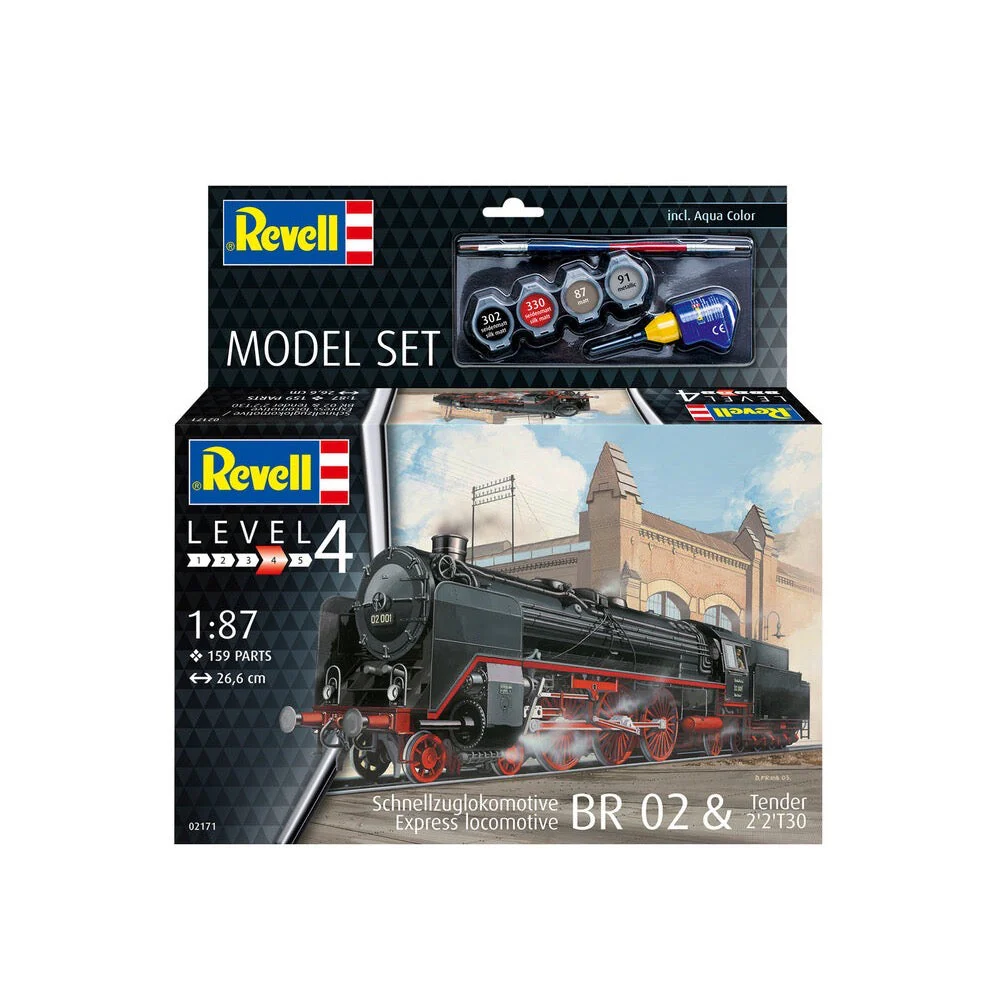 Revell 62171 1/87 Schnellzuglokomotive BR02 & Tender 2’2’T30 Model Kit Set - Image 8