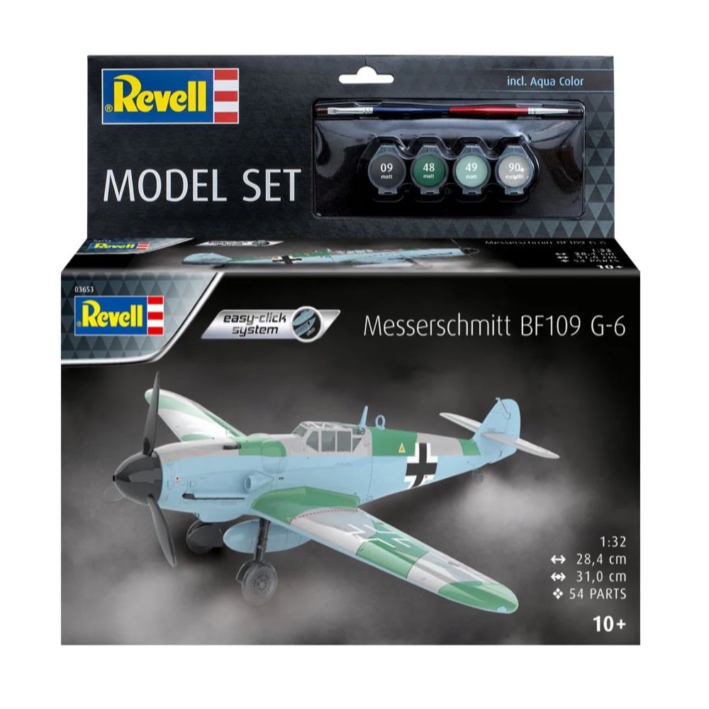Revell 63653 1/48 Messerschmitt Bf109G-6 Easy Click System Starter Set - Image 2