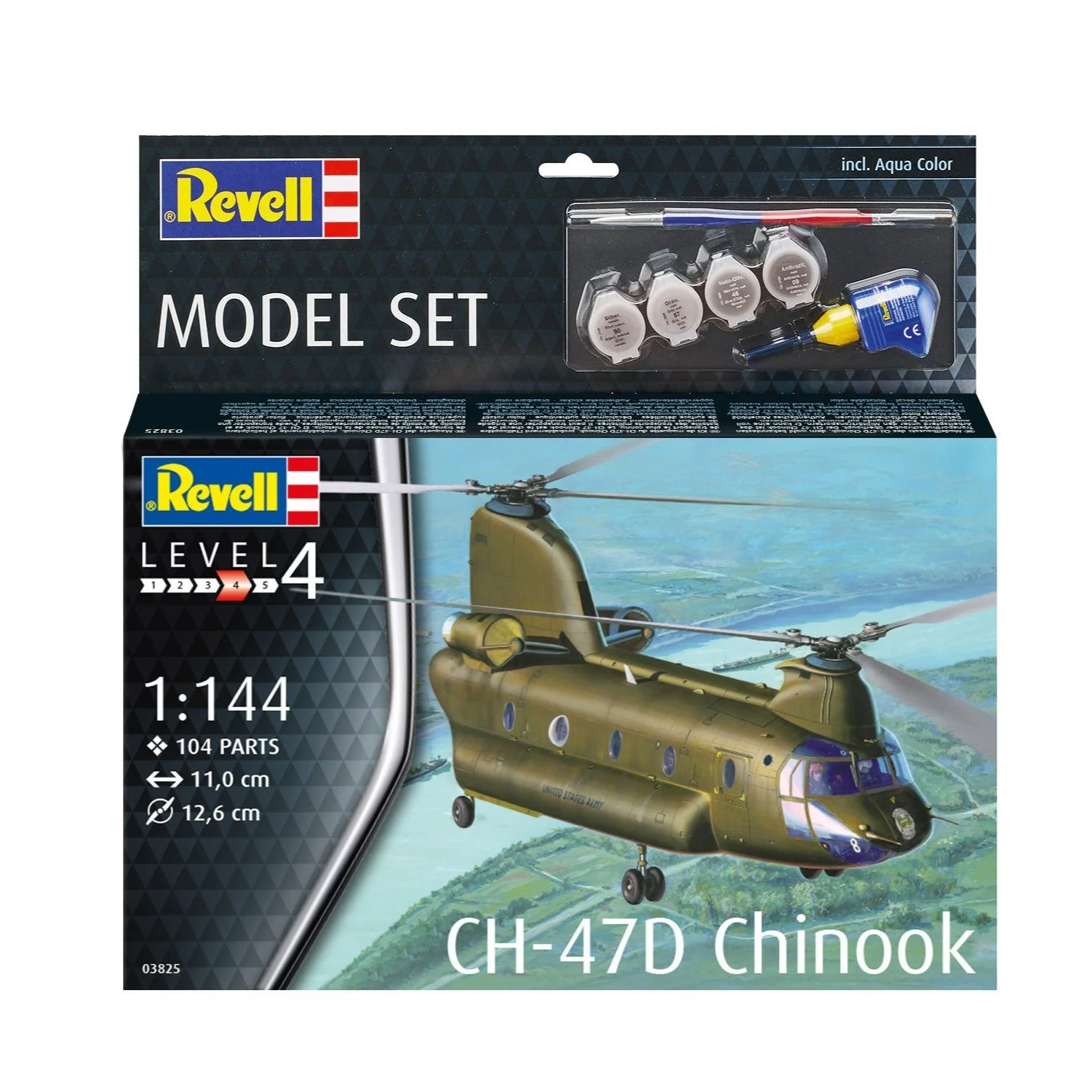 Revell 63825 1/144 CH-47D Chinook Starter Set - Image 2