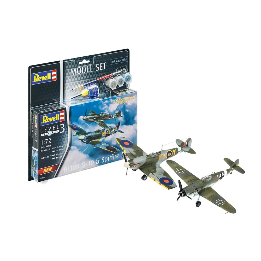 Revell Combat Set 63710 1/72 Bf109G-10 and Spitfire Mk.V Starter Set