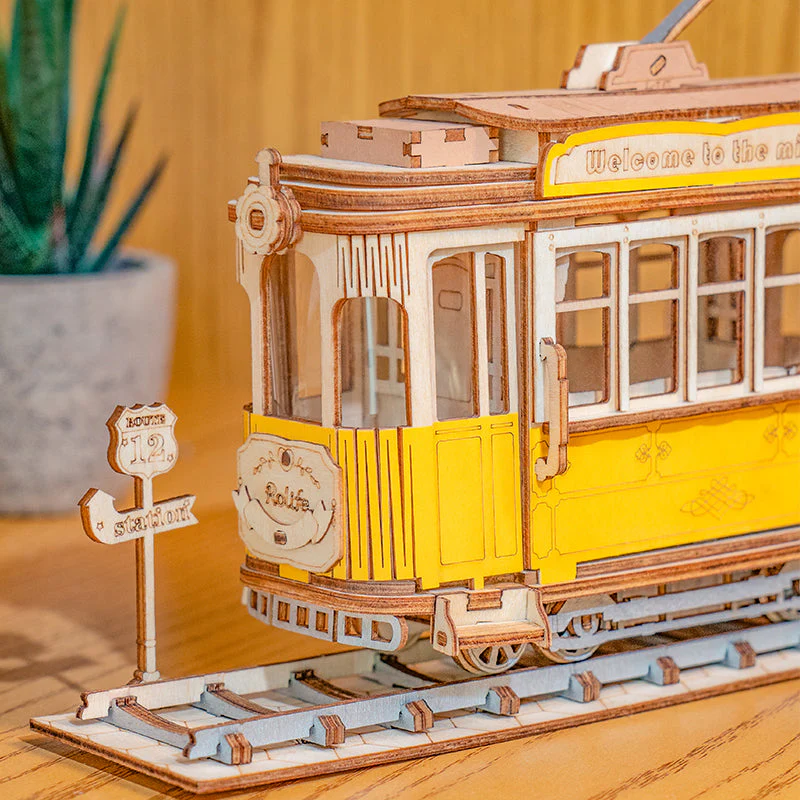 Robotime Rolife Classical 3D Wooden Carriage Tram - Image 4