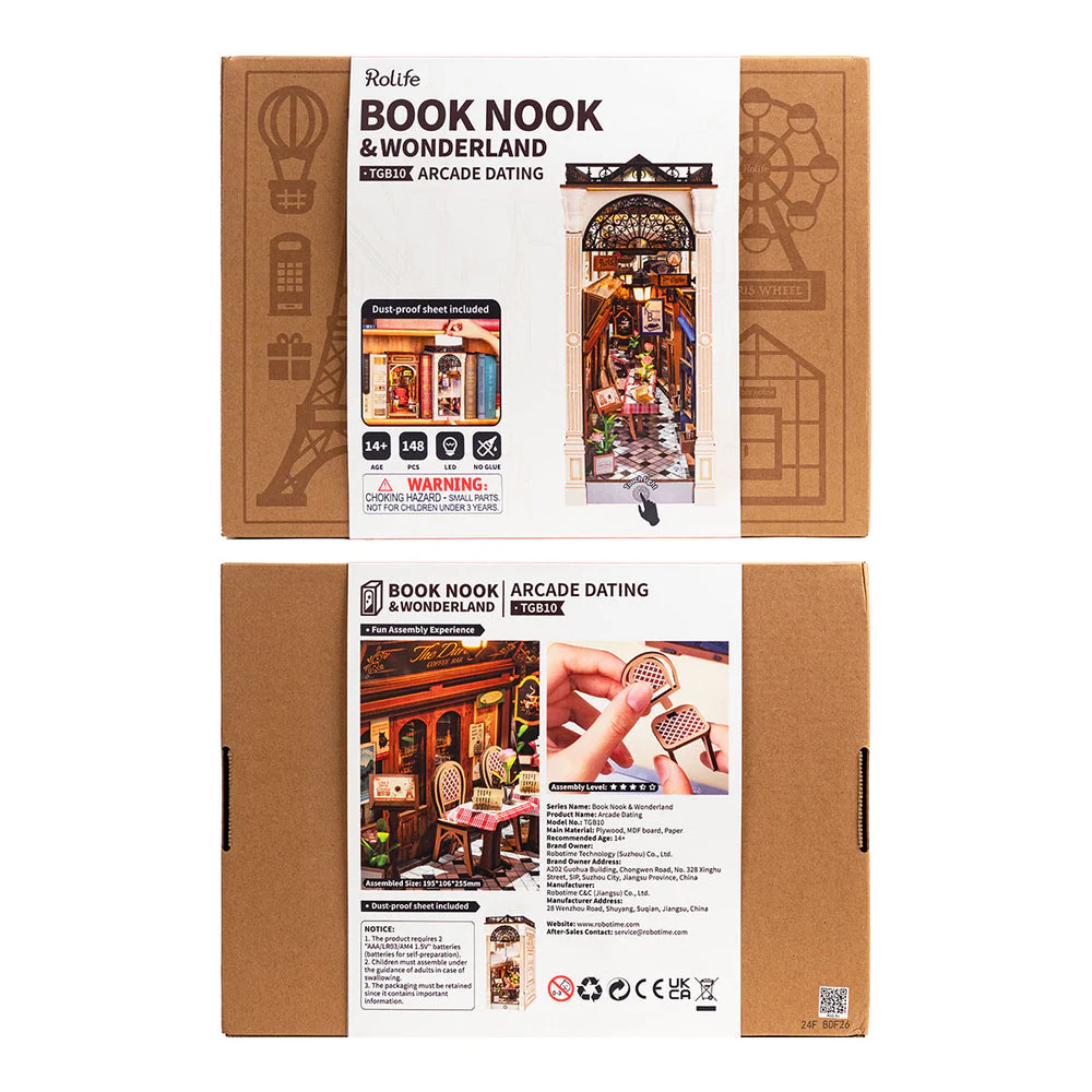 Robotime Rolife DIY Bookends Kit Arcade Dating - Image 6