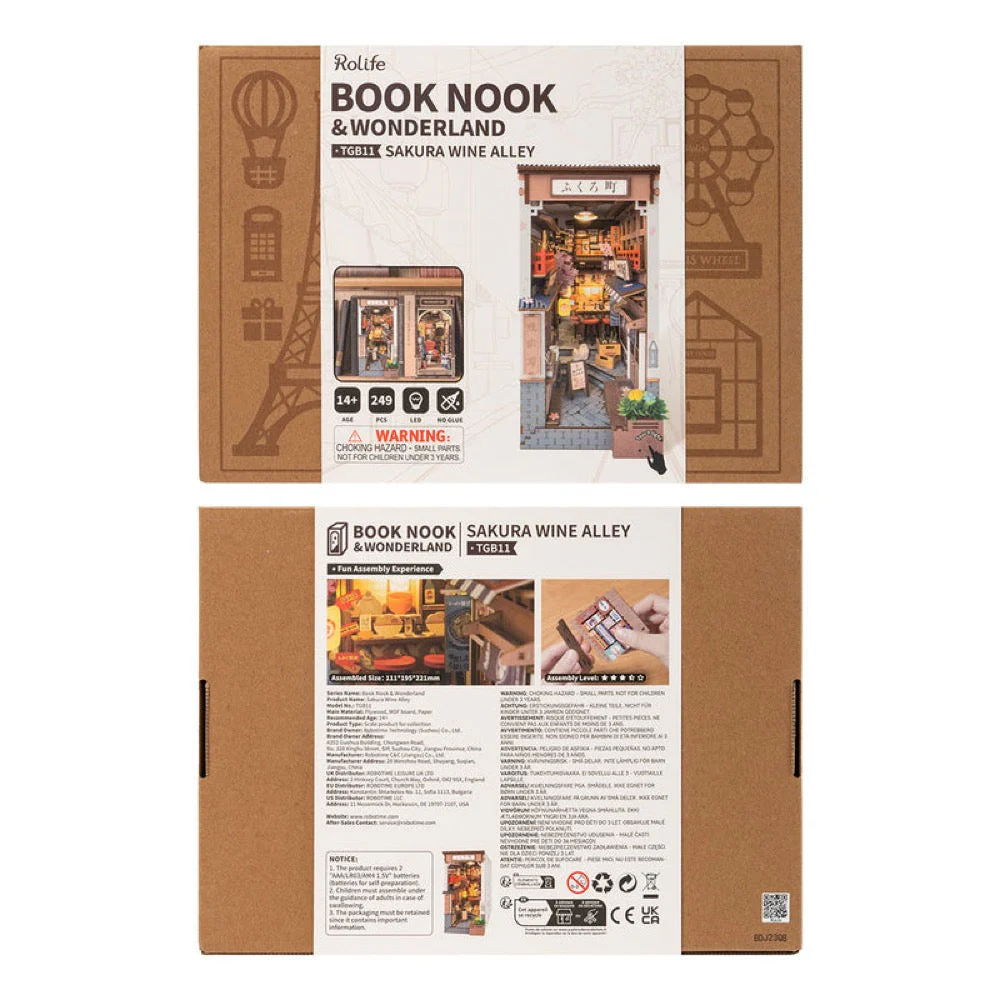Robotime Rolife DIY Bookends Sakura Wine Alley - Image 7
