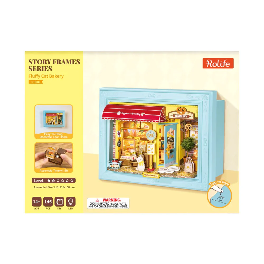 Robotime Rolife DIY Framed Fluffy Cat Bakery - Image 2
