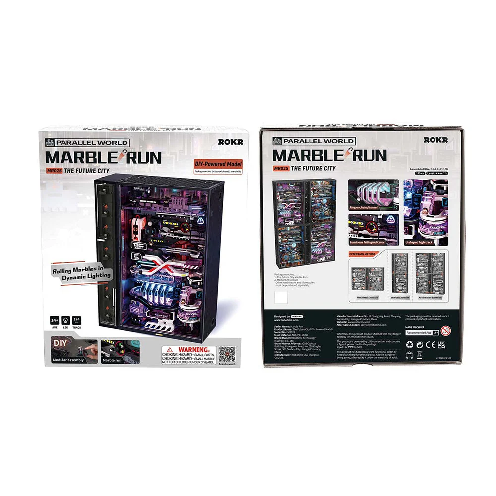 Robotime Rolife DIY Marble Run The Future City with Elevator - Image 8