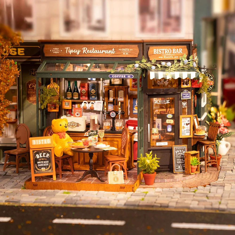 Robotime Rolife DIY Mini House Tipsy Restaurant - Image 4