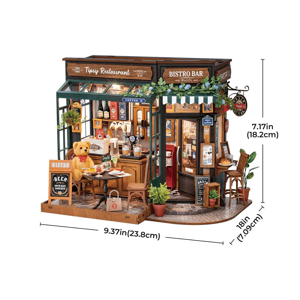 Robotime Rolife DIY Mini House Tipsy Restaurant - Image 5