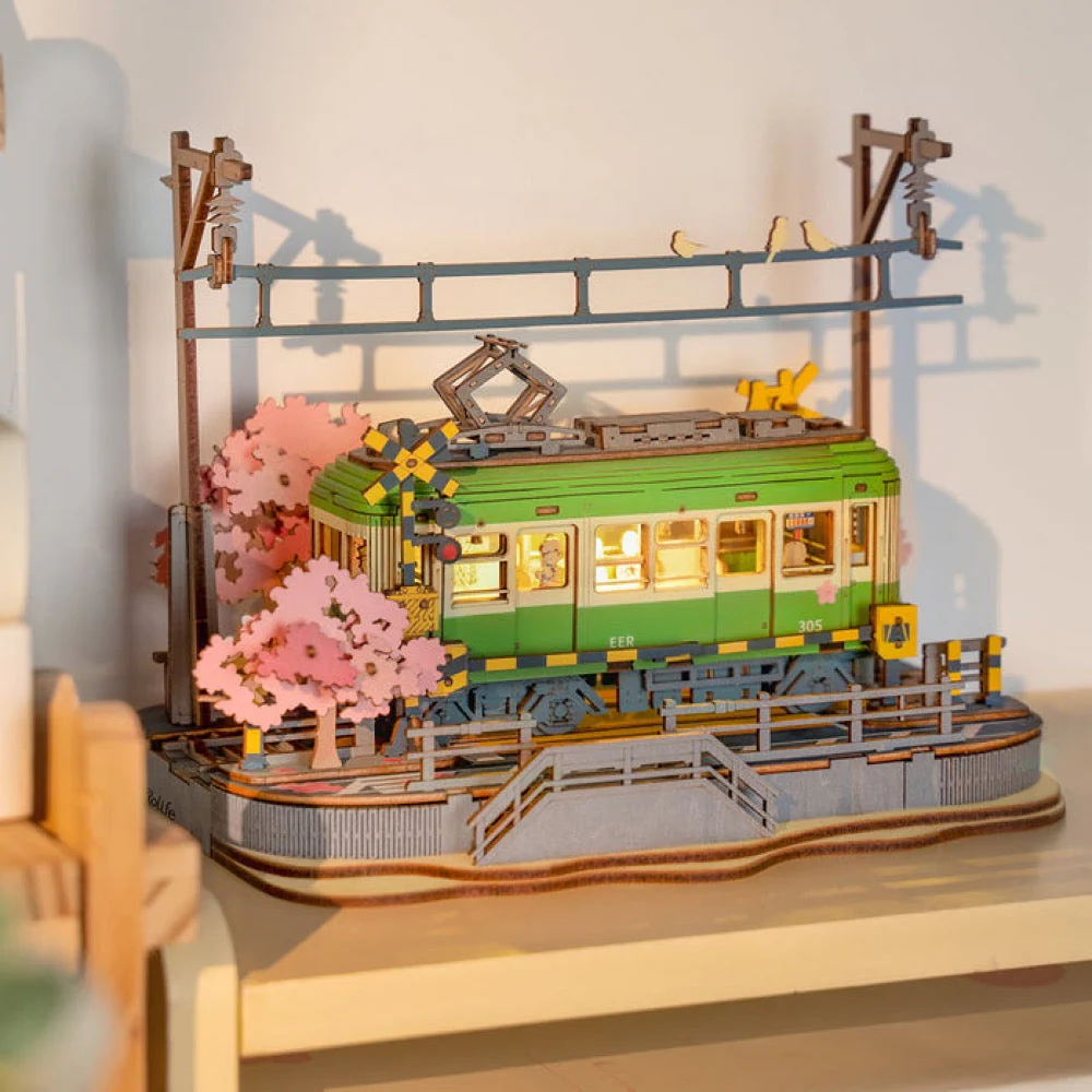 Robotime Rollife DIY Sakura Journey Tram - Image 2
