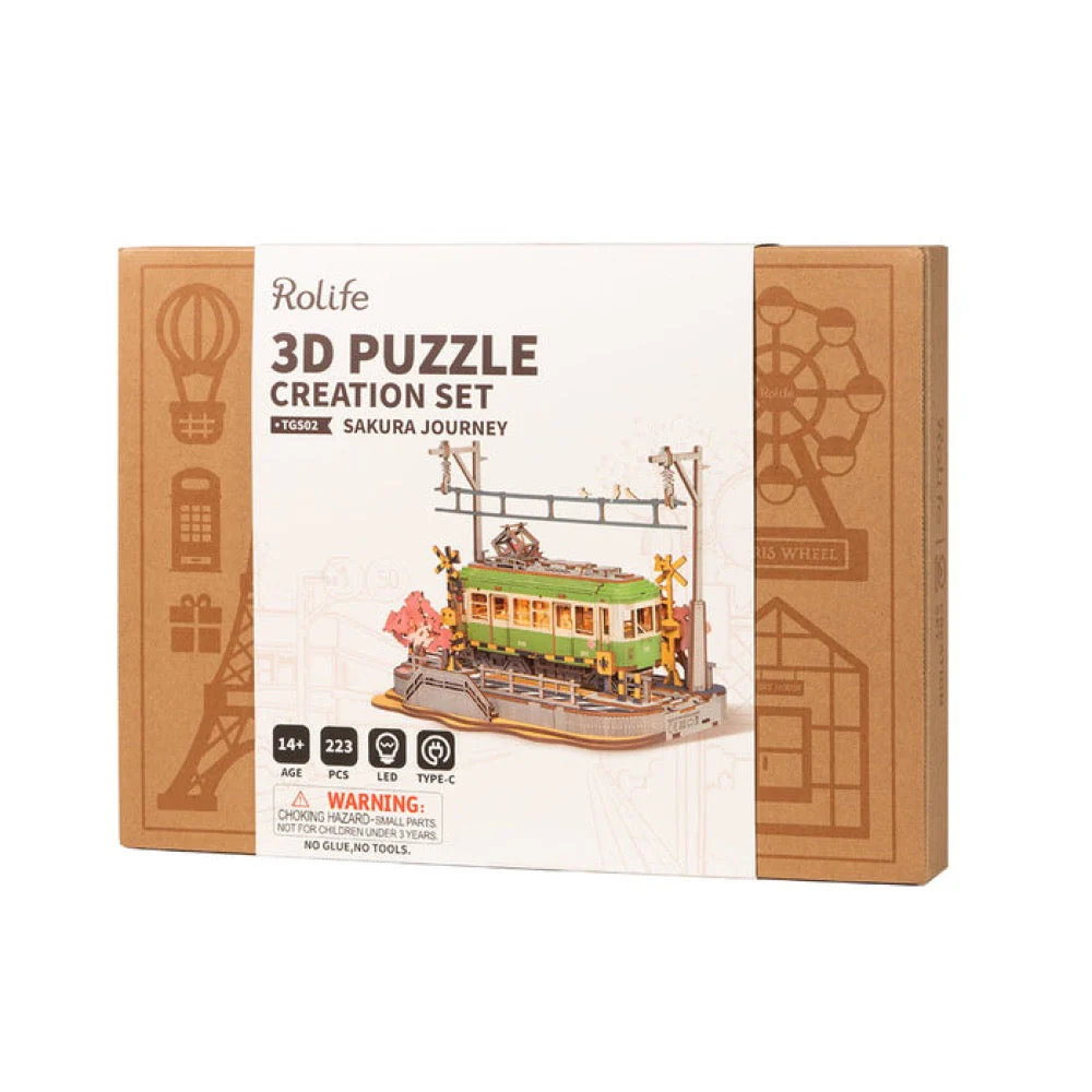 Robotime Rollife DIY Sakura Journey Tram - Image 8