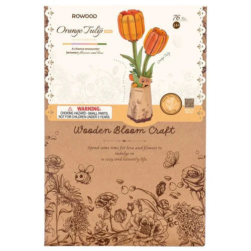 Robotime Wood Bloom Orange Tulip - Image 4