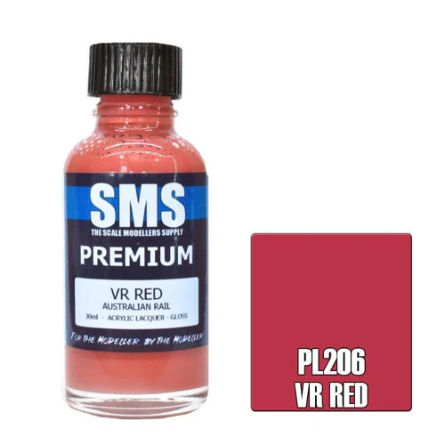 SMS PL206 Premium Acrylic Lacquer Australian Rail VR Red 30mL - Image 2