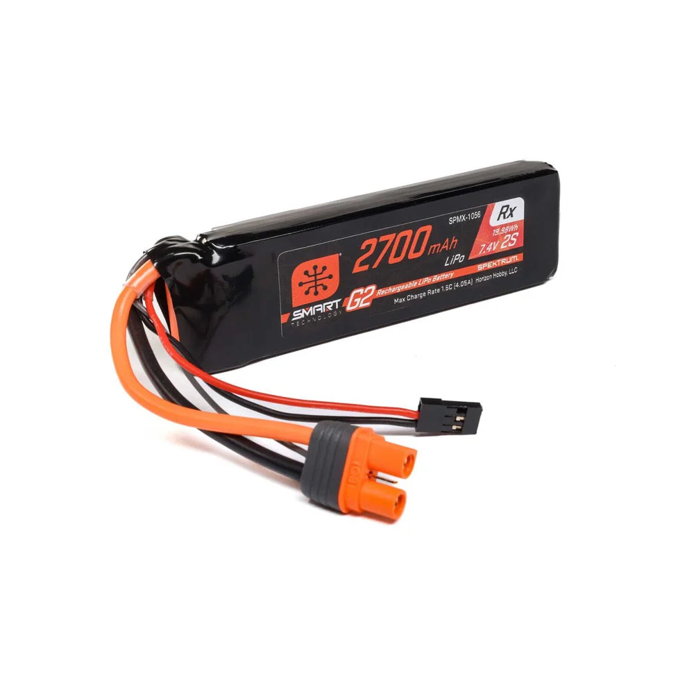 Spektrum 2700mAh 2S 15C Smart G2 Receiver LiPo Battery with IC3 Connector - Image 4