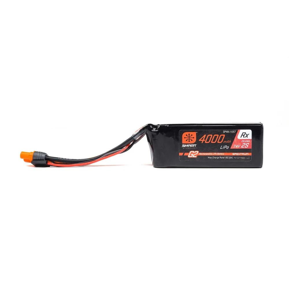 Spektrum 4000mAh 2S2P 15C Smart G2 Receiver LiPo Battery with IC3 Connector - Image 2