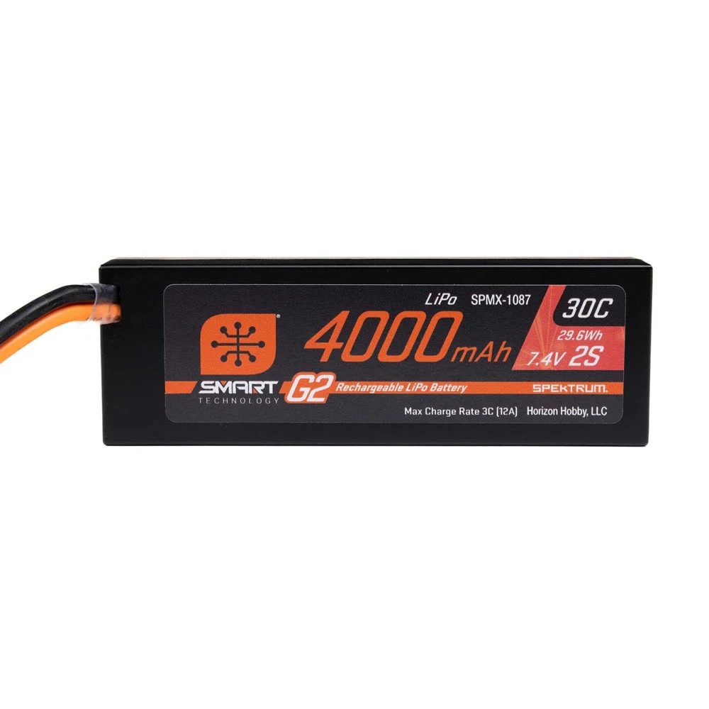 Spektrum 7.4V 4000mAh 2S 30C Smart G2 Hard Case LiPo Battery with IC5 Connector SPMX-1087 - Image 3