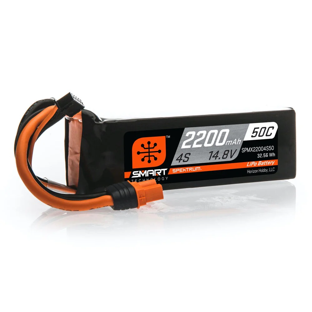 Spektrum SPMX22004S50 2200mAh 4S 14.8V Smart LiPo Battery IC3 Connector