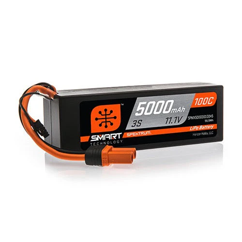 Spektrum SPMX50003S100H5 5000mah 3S 11.1v 100C Smart Hard Case LiPo IC5