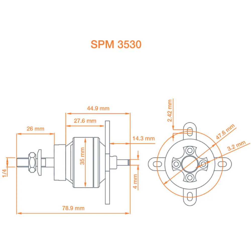 Spektrum SPMXAM4595 Avian 3530-1250Kv .10 Equivalent Brushless Outrunner Motor - Image 2