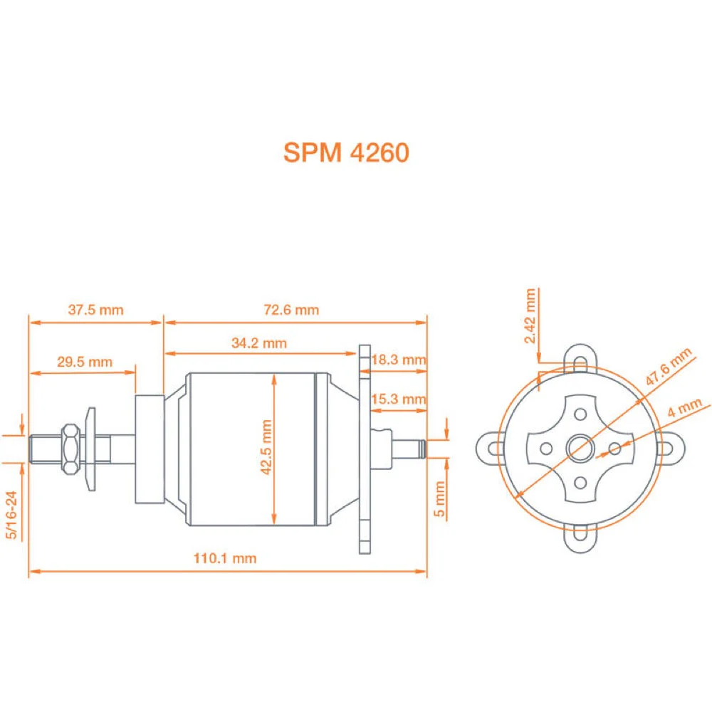 Spektrum SPMXAM4725 Avian 4260-800Kv .46 Equivalent Brushless Outrunner Motor - Image 2