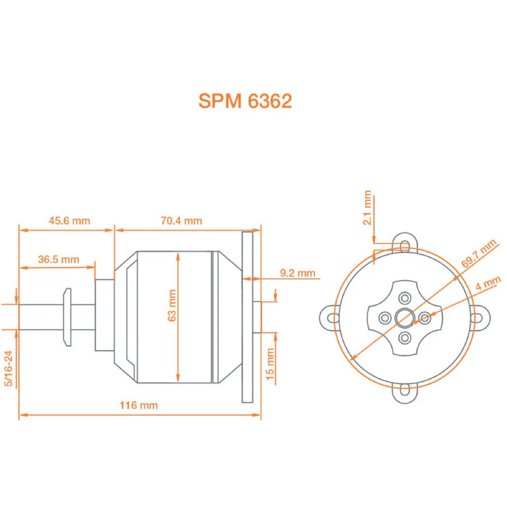 Spektrum SPMXAM4795 Avian 6362-250Kv 30cc Equivalent Brushless Outrunner Motor - Image 2