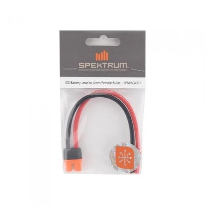 Spektrum SPMXCA311 IC3 Battery Lead to 4mm Female Bullet - Image 2