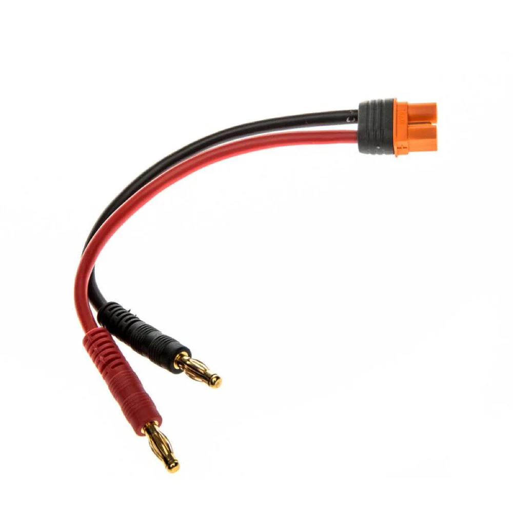 Spektrum SPMXCA315 Adapter IC3 Battery / 4mm Male Bullets 6in 13AWG