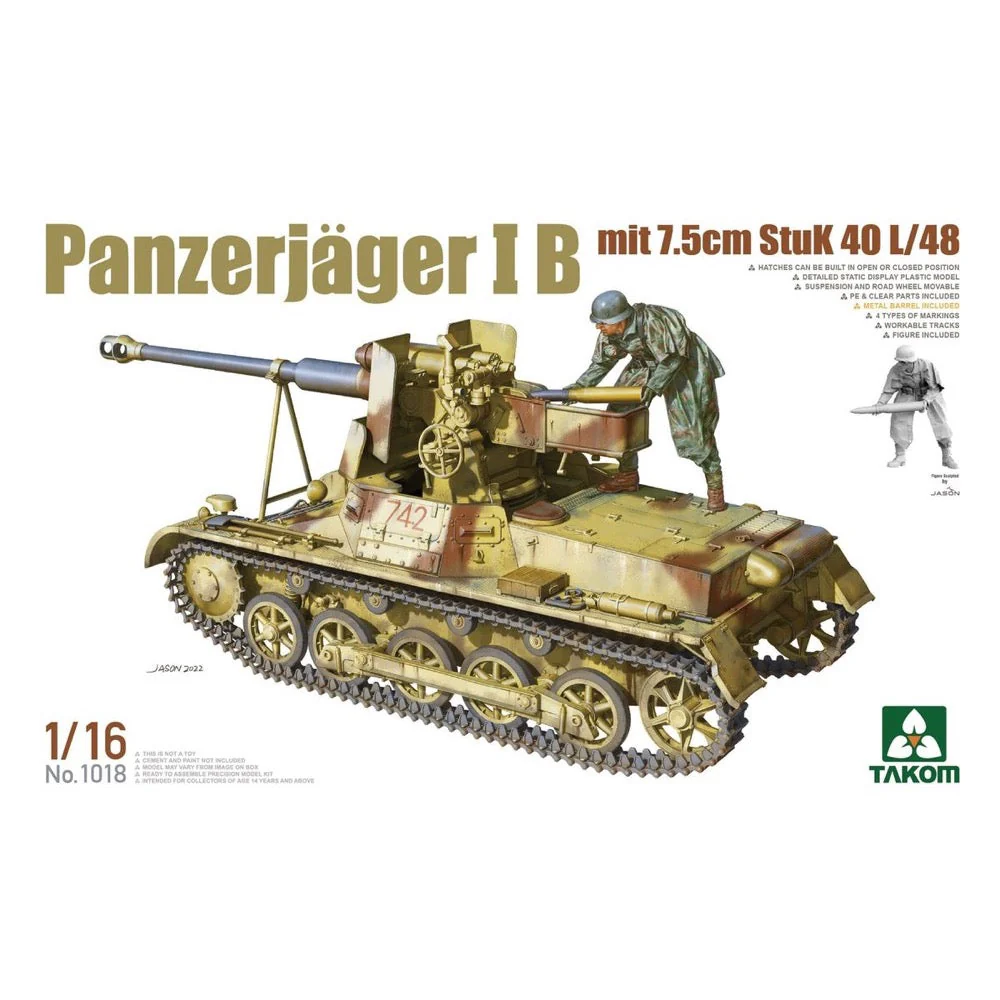 Takom 1018 1/16 Panzerjager 1 b with 7.5cm Stuk 40 L48