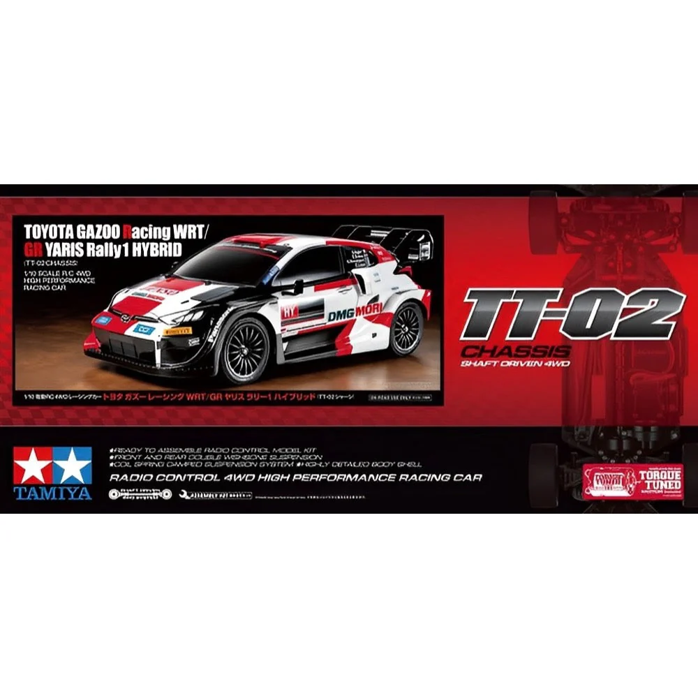 Tamiya 1/10 Toyota GAZOO Racing WRT GR Yaris Rally1 Hybrid TT-02 Chassis RC Kit 58716 - Image 13