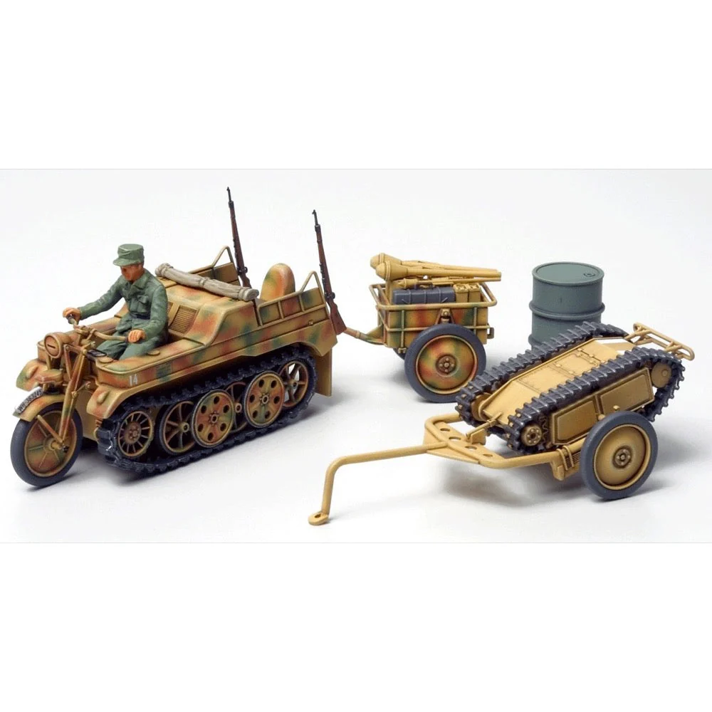 Tamiya 32502 1/48 Kettenkraftrad w/Infantry Cart Plastic Model Kit - Image 2