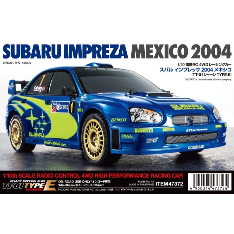 Tamiya 1/10 Subaru Impreza Mexico 2004 TT-01 Type E Limited Edition On-Road RC Car Kit 47372A