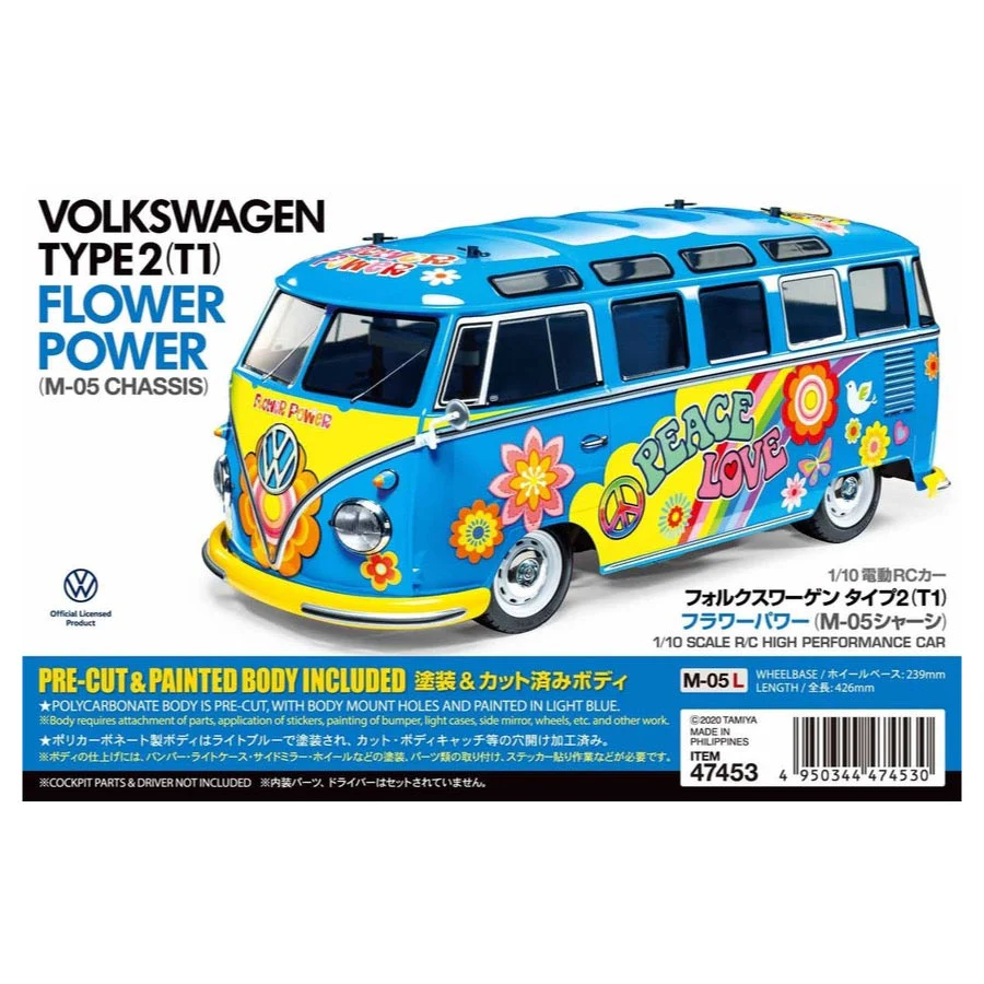Tamiya 47453 Volkswagen Type 2 (T1) Flower Power 1/10 RC Kit (M-05 Chasis) - Image 3
