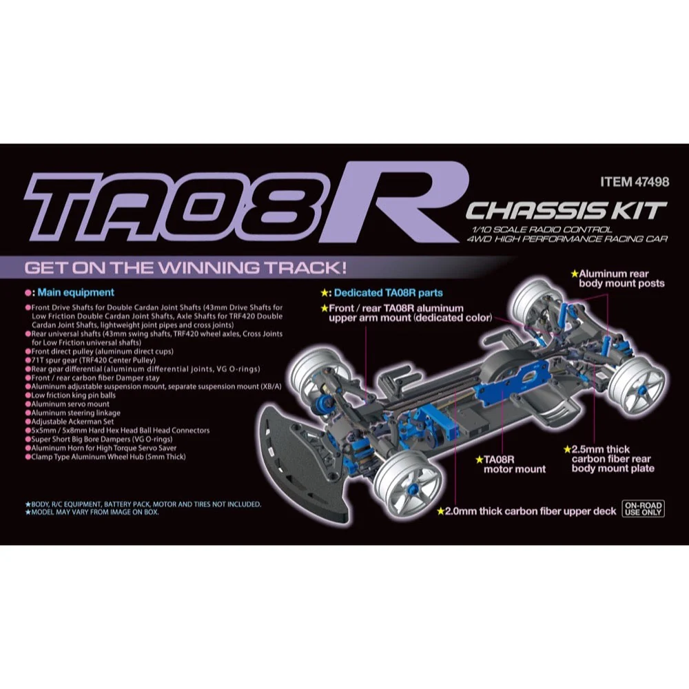 Tamiya 47498 1/10 RC 4WD TA08R Chassis Kit High Performance Racing Car - Image 3