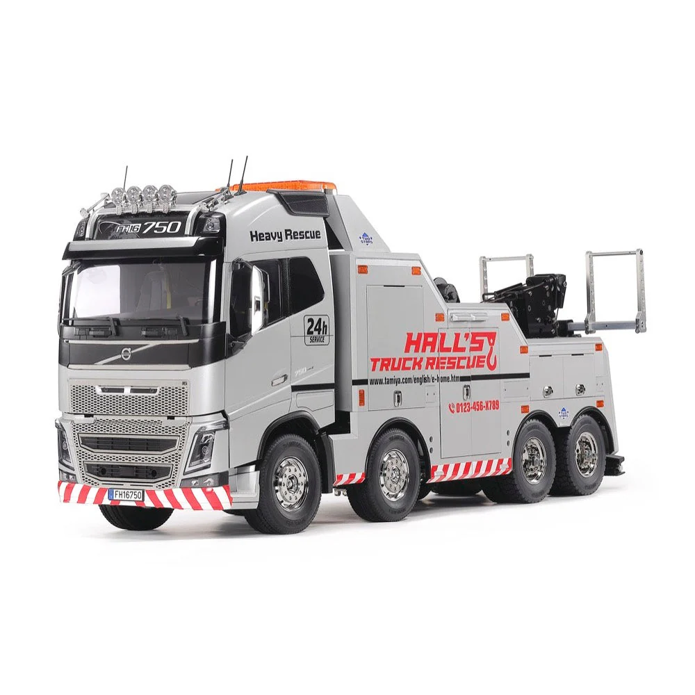 Tamiya 47528 Volvo FH16 Globetrotter 750 8×4 RC Tow Truck (Silver Edition)