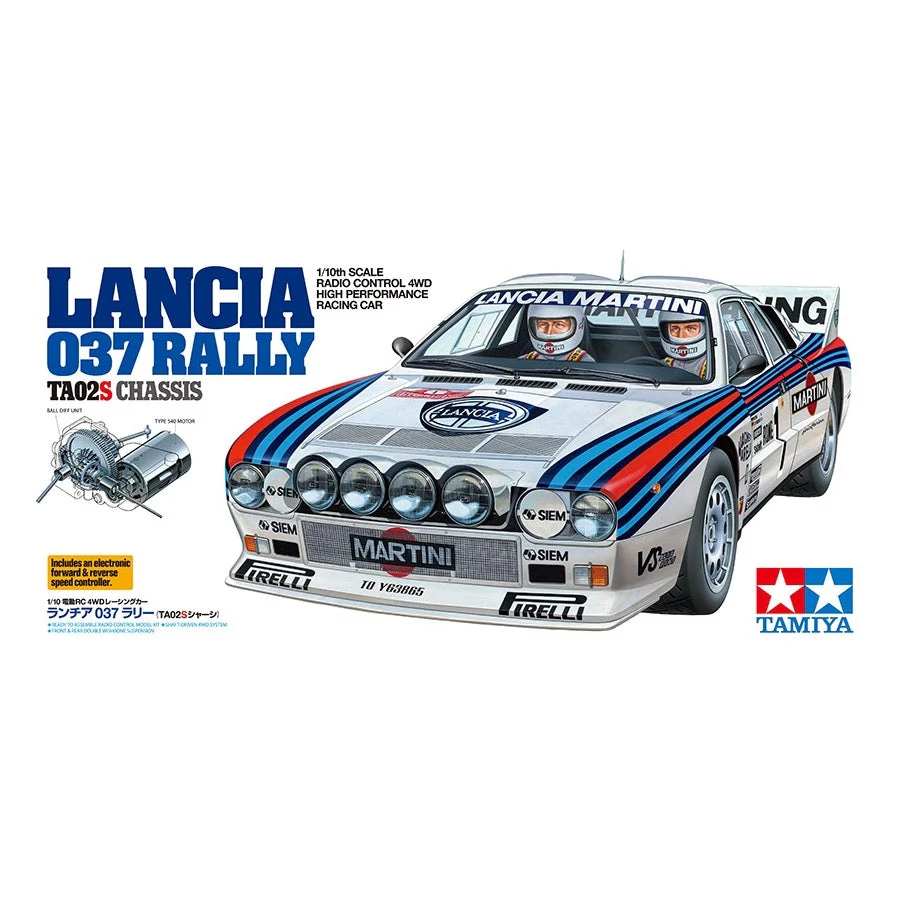 Tamiya 58654 Lancia 037 Rally 1/10 Kit TA02-S Chassis - Image 2