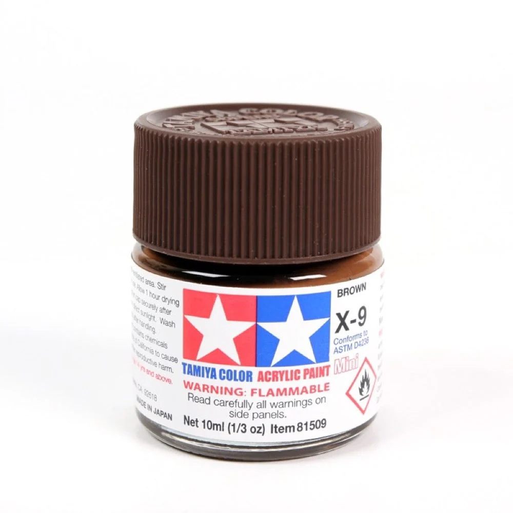 Tamiya 81509 Acrylic Paint X-9 Gloss Brown 10ml