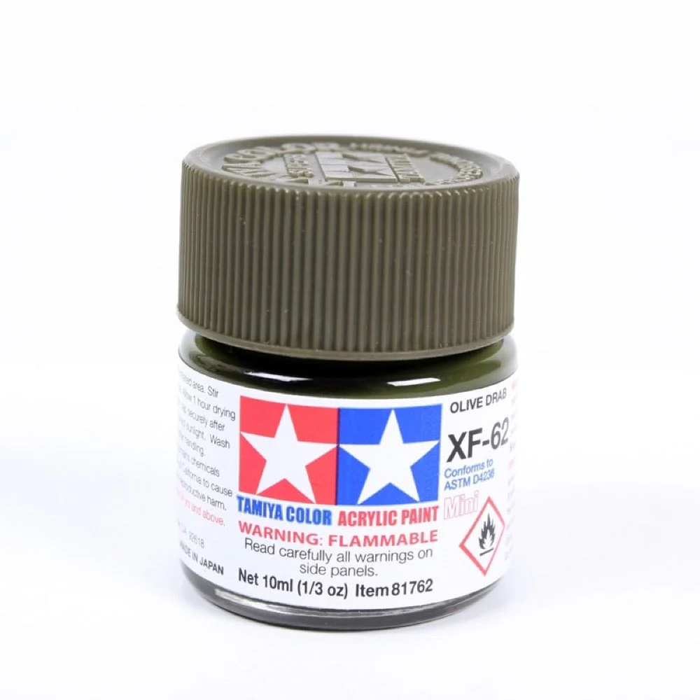Tamiya 81762 Acrylic Paint XF-62 Flat Olive Drab 10ml
