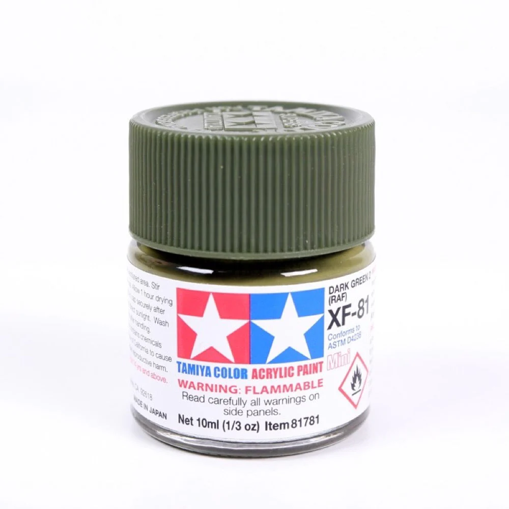 Tamiya 81781 Acrylic Paint XF-81 Flat RAF Dark Green 2 10ml
